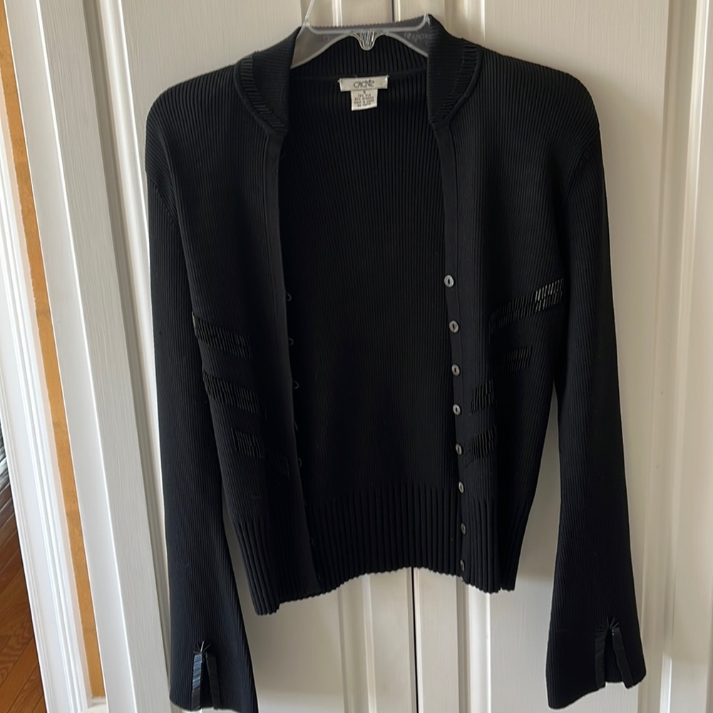 Silk blend Cache black cardigan